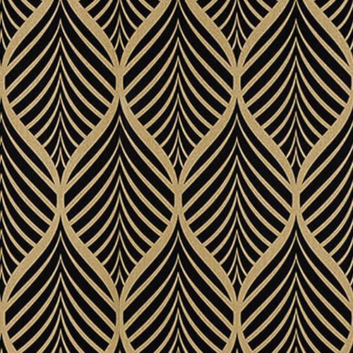 AMIGO Selbstklebende Vinyl-Tapete Schwarz-Gold-Gestreift - Abwaschbare & Ablösbare Wandfolie für Küchenrückwand, Möbel, Wohnzimmer oder Schlafzimmer 44.5x1000cm AMIGO Selbstklebende Vinyl-Tapete Schwarz-Gold-Gestreift - Abwaschbare & Ablösbare Wandfolie für Küchenrückwand, Möbel, Wohnzimmer oder Schlafzimmer 44.5x1000cm von AMIGO
