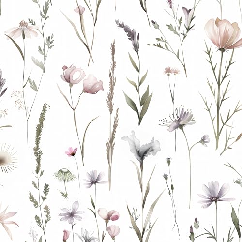 AMIGO Tapete Blumen – Abzieh- und Klebetapete für Badezimmer, Wildblumenmuster Vinyl-Kontaktpapier, Geeignet für Schränke, Wanddekoration und Regalverzierungen 44x300cm von AMIGO