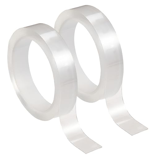 AMIJOUX 2PCS Clear Drapery Ring Gleitband, Selbstklebende Vorhang Gleitbänder, 9.84 Ft Dusche Vorhangstange Abdeckung Vorhang Slide Tape für Glatte und leise gleiten von AMIJOUX