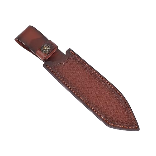 AMIJOUX Horizontale Messerscheiden Aus Leder, Braunes Messerholster Mit Gürtelschlaufe Für Feststehende Klingen, Gerade Jagdklingenabdeckungsholster Für Outdoor-Bushcraft-Camping von AMIJOUX