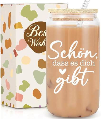 Trinkgläser Schöne Geschenke für Freundin,Geschenke für Frauen,Schön dass es dich gibt Geschenke,Schöne Gläser mit Spruch,Geburtstagsgeschenk lustige Geschenk für Beste Freundin,Schwester,Ehefrau von AMILEBERLY