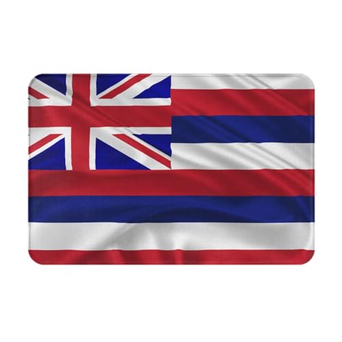 AMINNU Teppich mit amerikanischer Flagge von Hawaii, rutschfest, leicht zu reinigen. Maschinenwaschbar. Geeignet für Haustür, Garagentor, Hintertür, Schlafzimmer und Küche. 40 x 60 cm von AMINNU