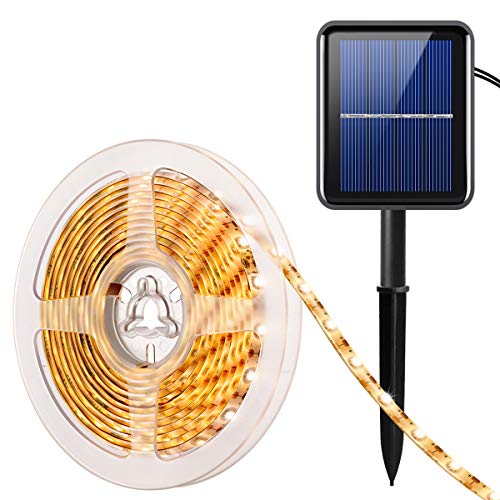 AMIR Solar Streifen, 180 LED Led Strip 3 Meter, IP65 Wasserdicht Lichterkette, 8 Modi, Automatisch EIN/AUS, Weihnachtsbeleuchtung Außen für Weihnachts Hochzeit Garten Haus etc von AMIR