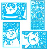Weihnachten Fenster Clings, Schneeflocke, Rentier, Weihnachtsmann, Elf, wiederverwendbare Glas Abziehbilder XC029 + XC030 + XC031 + XC032 von AMIRROR SMART UG