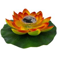 Lotus-Solarleuchte für den Außenbereich, Gartenleuchte, Tischplatte, Terrasse, Gehweg, Landschaft, orangefarbenes LED-Lotuslicht von AMIRROR SMART UG