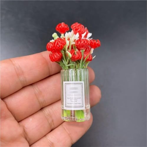 AMITD 1/6 Scale Figure Miniature Table Flower Vase Model Home Decoration for 12 inch Seamless Action Figure(Red) von AMITD