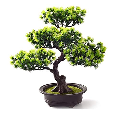 AMITD Bonsai Baum Künstlich,Künstliche Grün Bonsai Kunstpflanze mit Brown Topf, Tischdeko für Hochzeit/Büro/Zuhause Dekoration Green,C1 von AMITD