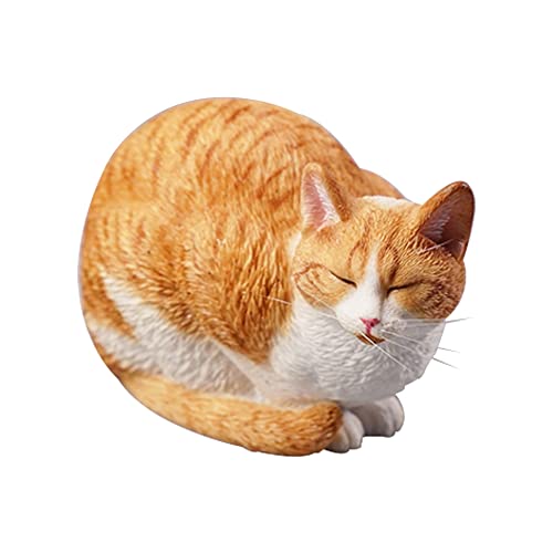 AMITD JXK Resin Sleeping Ginger Cat Statue - Orange Figurine for Desktops, Durable Polyresin with Intricate Details, Gift for Cat Lovers AMITD JXK Resin Sleeping Ginger Cat Statue - Orange Figurine for Desktops, Durable Polyresin with Intricate Details, Gift for Cat Lovers von AMITD
