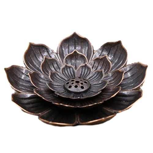 AMIUHOUN 1 Stück Räuchergefäß, Räucherstäbchenhalter für Stäbchen, Lotus-Räucherstäbchenhalter mit Abnehmbarem Aschefänger, Einfach zu Bedienen von AMIUHOUN