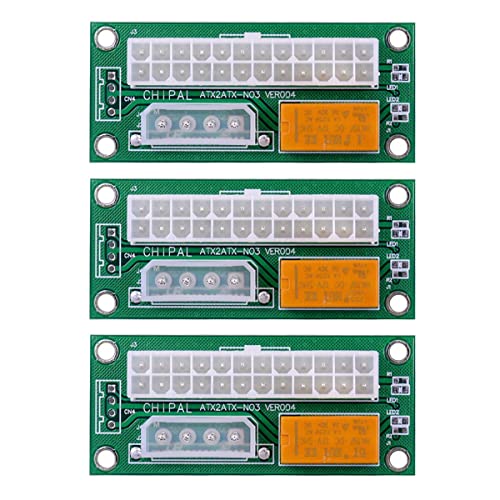 AMIUHOUN 3 x 24-polige auf 4-polige ATX-Netzteil-Synchronisationskarte, Dual-PSU-Adapter für BTC von AMIUHOUN