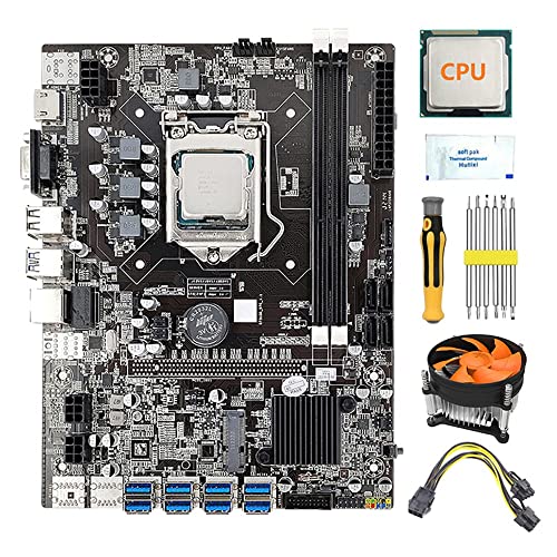 AMIUHOUN 8 GPU B75 BTC Mining Motherboard + CPU + Lüfter ++ Stromkabel + Schraubendreher 8X USB 3.0 Slot LGA1155 DDR3 RAM SATA3.0 AMIUHOUN 8 GPU B75 BTC Mining Motherboard + CPU + Lüfter ++ Stromkabel + Schraubendreher 8X USB 3.0 Slot LGA1155 DDR3 RAM SATA3.0 von AMIUHOUN