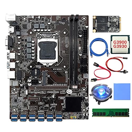 AMIUHOUN B250C 12 Karten GPU Mining Motherboard + CPU + Lüfter + 4G DDR4 RAM + 128G SSD + Wärmeleitpad + Netzwerkkabel + Switch / -Kabel 12 x USB 3.0 AMIUHOUN B250C 12 Karten GPU Mining Motherboard + CPU + Lüfter + 4G DDR4 RAM + 128G SSD + Wärmeleitpad + Netzwerkkabel + Switch / -Kabel 12 x USB 3.0 von AMIUHOUN