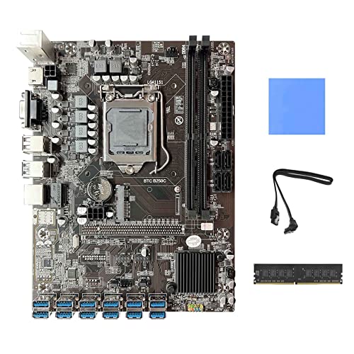 AMIUHOUN B250C BTC Mining Motherboard + DDR4 4GB RAM + -Kabel + Thermal Pad 12X PCIE auf USB 3.0 GPU Slot LGA1151 Motherboard AMIUHOUN B250C BTC Mining Motherboard + DDR4 4GB RAM + -Kabel + Thermal Pad 12X PCIE auf USB 3.0 GPU Slot LGA1151 Motherboard von AMIUHOUN