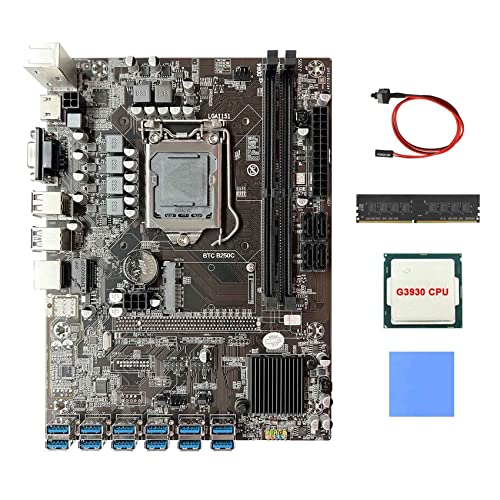 AMIUHOUN B250C BTC Mining Motherboard + G3930 CPU + DDR4 4GB RAM + Switch Kabel + Thermal Pad 12X PCIE auf USB 3.0 GPU Slot Motherboard AMIUHOUN B250C BTC Mining Motherboard + G3930 CPU + DDR4 4GB RAM + Switch Kabel + Thermal Pad 12X PCIE auf USB 3.0 GPU Slot Motherboard von AMIUHOUN