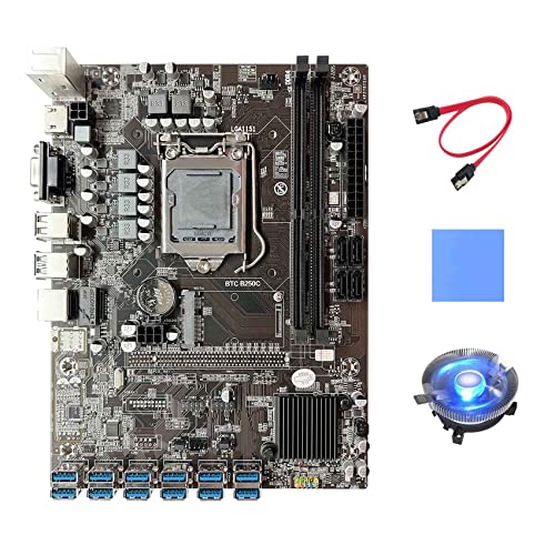 AMIUHOUN B250C BTC Mining Motherboard + Lüfter + SATA-Kabel + 12X PCIE auf USB 3.0 GPU Slot LGA1151 Motherboard AMIUHOUN B250C BTC Mining Motherboard + Lüfter + SATA-Kabel + 12X PCIE auf USB 3.0 GPU Slot LGA1151 Motherboard von AMIUHOUN