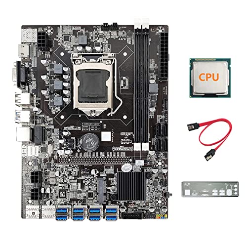 AMIUHOUN B75 8USB ETH Mining Motherboard 8XUSB + CPU + Baffle + Kabel LGA1155 DDR3 MSATA B75 USB BTC Motherboard von AMIUHOUN