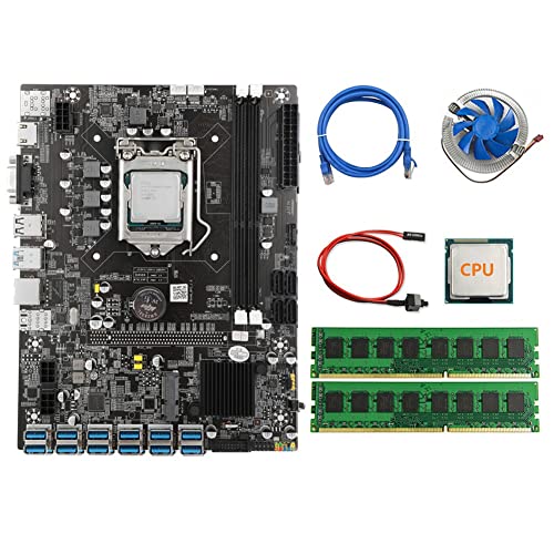AMIUHOUN B75 BTC Mining Motherboard + CPU + Lüfter + 2X4G DDR3 RAM + Switch + RJ45 Netzwerkkabel 12XPCIE USB 3.0 LGA1155 DDR3 Slot SATA3.0 AMIUHOUN B75 BTC Mining Motherboard + CPU + Lüfter + 2X4G DDR3 RAM + Switch + RJ45 Netzwerkkabel 12XPCIE USB 3.0 LGA1155 DDR3 Slot SATA3.0 von AMIUHOUN