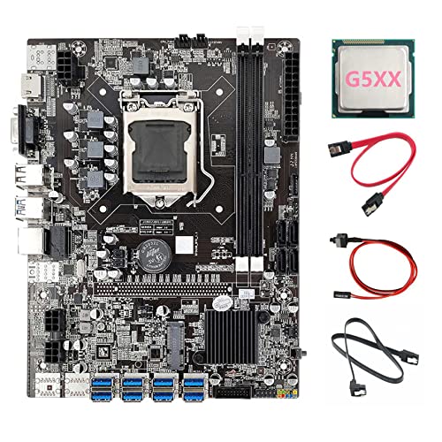 AMIUHOUN B75 ETH Mining Motherboard 8XPCIE auf USB + G5XX CPU + 2XSATA Kabel + Switch Kabel LGA1155 MSATA DDR3 B75 USB Motherboard von AMIUHOUN