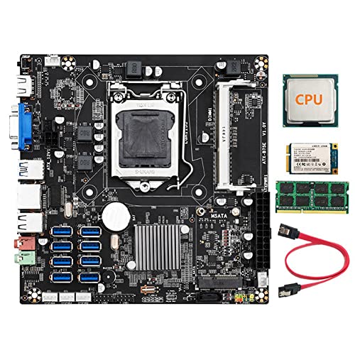 AMIUHOUN B75E 8 Karten BTC Mining Motherboard + CPU + 8G DDR3 RAM + 128G SSD + Kabel 8X USB 3.0 B75 Chip LGA1155 DDR3 MSATA ETH AMIUHOUN B75E 8 Karten BTC Mining Motherboard + CPU + 8G DDR3 RAM + 128G SSD + Kabel 8X USB 3.0 B75 Chip LGA1155 DDR3 MSATA ETH von AMIUHOUN