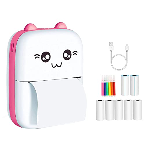 AMIUHOUN Mini-Drucker, tragbarer Taschendrucker, Bluetooth, kabellos, intelligenter Thermodrucker, Tintenloser Drucker, Smartphone-Fotodrucker, Rosa AMIUHOUN Mini-Drucker, tragbarer Taschendrucker, Bluetooth, kabellos, intelligenter Thermodrucker, Tintenloser Drucker, Smartphone-Fotodrucker, Rosa von AMIUHOUN