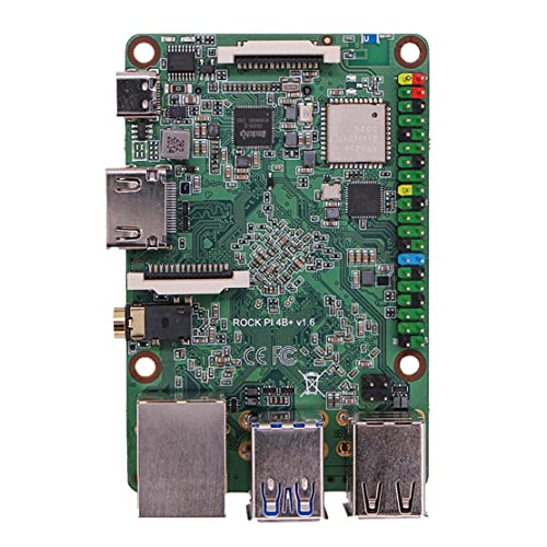 AMIUHOUN Rock 4B+Plus B Development Board RK3399 Hexa-Core 4 x USB PC Motherboard Onboard WiFi Bluetooth (4G+64G) von AMIUHOUN