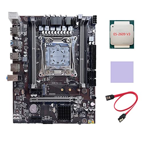 AMIUHOUN X99 Motherboard LGA2011-3 Computer-Motherboard unterstützt DDR4 ECC RAM Speicher mit E5 2609 V3 CPU + SATA-Kabel + von AMIUHOUN