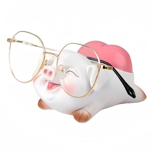AMJDGEU Netter Tier Brillenhalter für Home Office Schreibtisch Dekoration Geschenk (Schwein A) von AMJDGEU