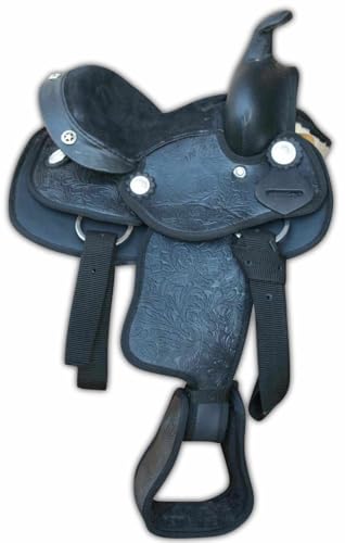 AMKA Pony/Shetty Westernsattel schwarz für Kinder Ponysattel - Kindersattel 8 Zoll Western Saddle Pony von AMKA