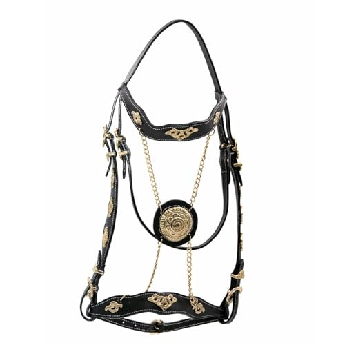 AMKA Portugiesische Trense Prunkzaum Barockzaum Barocktrense schwarz goldfarbener Beschlag AMKA Portugiesische Trense Prunkzaum Barockzaum Barocktrense schwarz goldfarbener Beschlag von AMKA