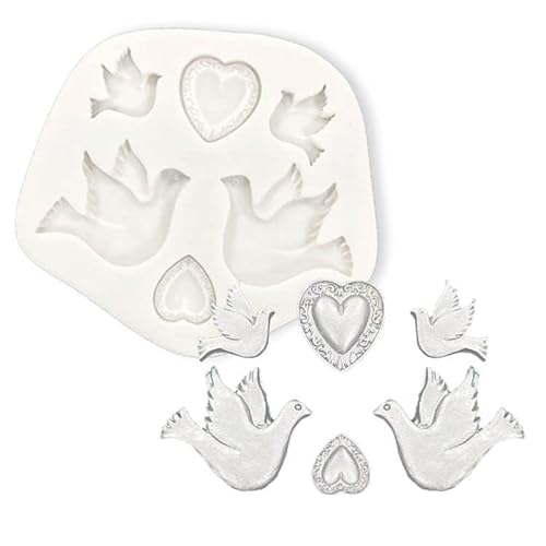 Formen Fondant Stücke Kuchen Schokolade Dekoration Herz Backen Fondantform Taube Ton Silikonform von RTSP