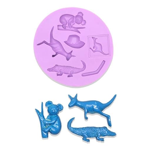 Formen Silikon Fondant Kuchen Schokolade Backwerkzeuge Krokodil Koala Tier Ton Dekoration Fondant Silikonform von RTSP