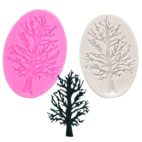 Silikon Formen 2 Stück Trockener Baum Kleiner Baum Form Fondant Silikonform Kuchen Backen Diy Trockene Paisleyform von AMLOH