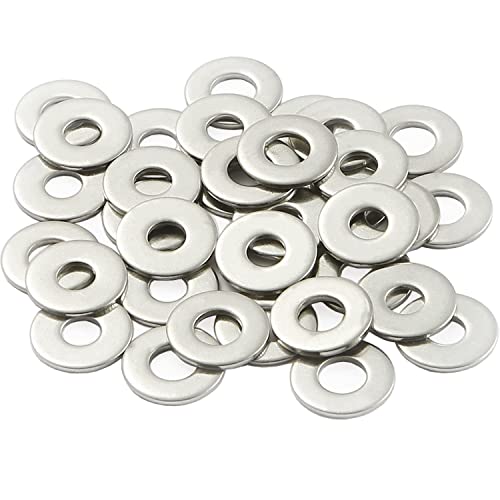 M5 Unterlegscheiben, M5x10 mm, Metall-Unterlegscheiben, Dicke 1 mm, AMLOOPH große OD einfarbige Metall-Unterlegscheiben, runde flache Abstandshalter-Reparaturscheibe für Schrauben Schrauben von AMLOOPH