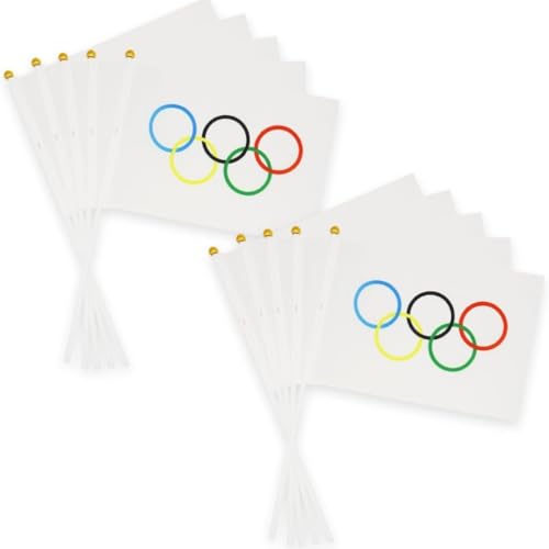 Flagge Olympische Spiele, Dekoration, Flagge, 100 Stück, in der Hand gehalten, Mini-Flagge, Banner, Fans, bewegende kleine Flagge von AMMICCO