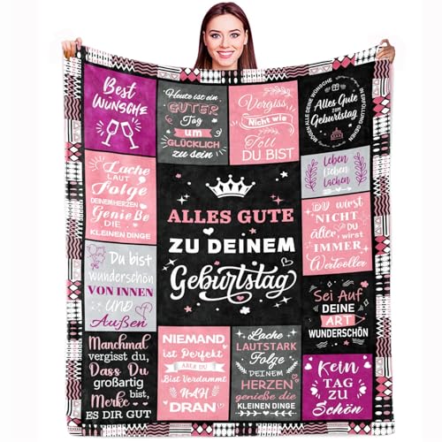 AMMQEG Geburtstagsgeschenk für Frauen, Geburtstagsgeschenk für Mama, Freundin, Frau, Freundin, Schwester, Mädchen, Kollegin, Lustige Kuscheldecke Geschenk zum Geburtstag, Happy Birthday Deko Decke AMMQEG Geburtstagsgeschenk für Frauen, Geburtstagsgeschenk für Mama, Freundin, Frau, Freundin, Schwester, Mädchen, Kollegin, Lustige Kuscheldecke Geschenk zum Geburtstag, Happy Birthday Deko Decke von AMMQEG