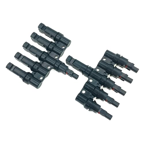 AMNOUR 2/3/4 IN 1 Y Abzweigverbinder 2/3/4/5/6 auf 1 Abzweig parallel männlich weiblich Solar PV Stecker Crimpabisolierwerkzeug (Farbe: 5 in 1 T Stecker) von AMNOUR