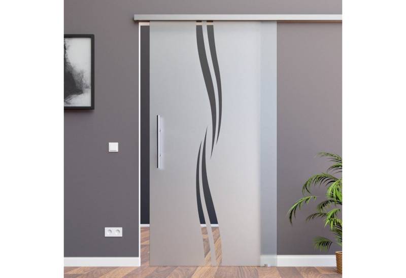 AMOD Glasschiebetür M2-GE420 (SlimLine, Komplett Set), mit Griffstange-42cm und SoftStop von AMOD