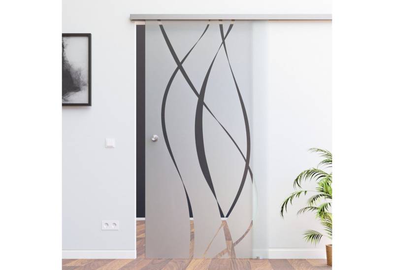 AMOD Glasschiebetür M6-ASE / SoftClose (SlimLine / SoftClose-Selbsteinzüge, Komplett Set), mit Griffmuschel von AMOD