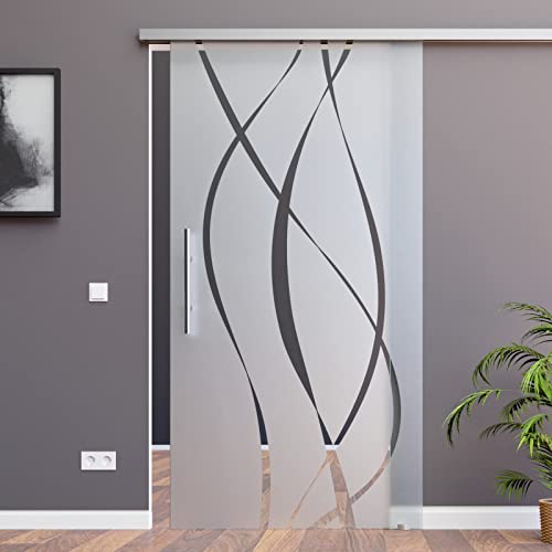 BM6-1025-420-ASE: Schiebetürsystem ESG 1025x2050x8mm Dekor M6, Siebdruck; Schienensystem ALU SlimLine SoftClose; Griffstange rund 420 BM6-1025-420-ASE: Schiebetürsystem ESG 1025x2050x8mm Dekor M6, Siebdruck; Schienensystem ALU SlimLine SoftClose; Griffstange rund 420 von AMOD