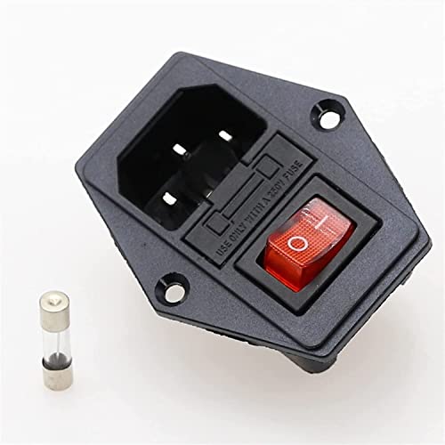 1 Satz 10 A 250 V Modulstecker Wippschalter Stecker Steckdose 3 Pin IEC320 C14 Schaltersicherung (Farbe: 5)(4) von AMOKD