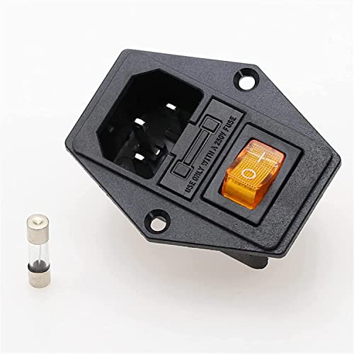 1 Satz 10 A 250 V Modulstecker Wippschalter Stecker Steckdose 3 Pin IEC320 C14 Schaltersicherung (Farbe: 5)(5) von AMOKD