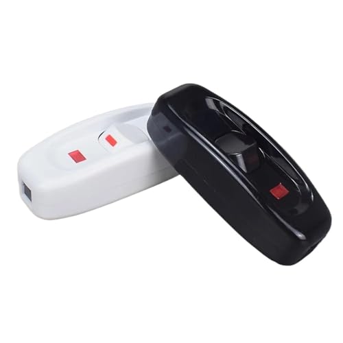 1 Stück Schnurschalter Inline ON/OFF-Taste Tischlampen Schreibtisch Toggle Rocker Schnur Kabelschalter 10A AC110-250V * 5 Stück(White) von AMOKD