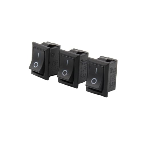 10 Stück Drucktastenschalter 10 x 15 mm SPST 2-polig 3 A 250 V KCD11 Snap-in Ein/Aus-Wippschalter 10 mm x 15 mm Schwarz, Rot und Weiß(Red) von AMOKD