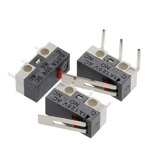 10PCS Micro Endschalter Momentary Push Button Schalter 1A 125V AC Maus Schalter 3Pins Lange Griff Roller hebel Arm SPDT 12X6X6MM(Pulley) von AMOKD