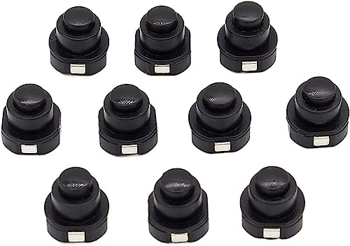 10PCS Viel Taschenlampe Teil Runde Druckschalter Schwarz DC 30V 1A 10mm X 10mm von AMOKD