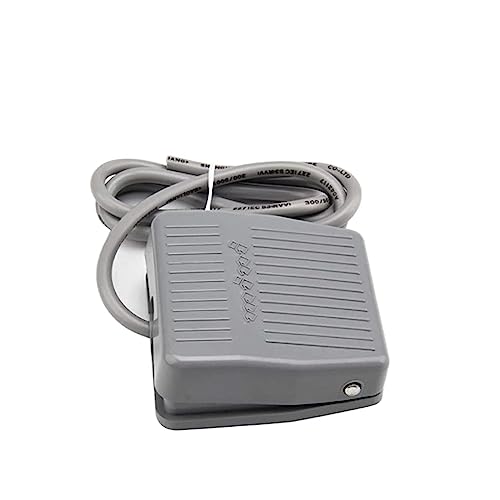 1PCS Fußschalter Fuß Momentary Control Schalter Elektrische Power Pedal SPDT Grau TDFS-201 10A 250V (Farbe: mit 2M Draht)(With 2m Wire) von AMOKD