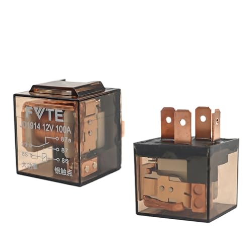 2 Stück wasserdichtes Kfz-Relais 12 V 100 A 5-poliges SPDT-Autosteuergerät Autorelais DC 24 V Schalten mit hoher Kapazität(12V 4PIN 100A) von AMOKD