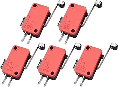 5/10 Stück Micro SPDT Ein Aus Momentschalter Reisegrenzschalter 1NO1NC Rollenhebel V-155 V-156-1C25 (Farbe: V-15-1C25, Größe: 5 Stück)(V-156-1c25,10pcs) von AMOKD