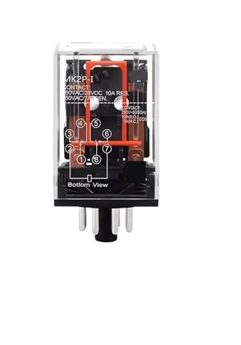 5/10Set MK2P-I MK3P-I Elektromagnetisches Relais Zwischenkleines Relais mit Sockel 8 Pin 11 Pin AC/DC 220V 24V(10 PCS,2P-I AC220V w Base) von AMOKD