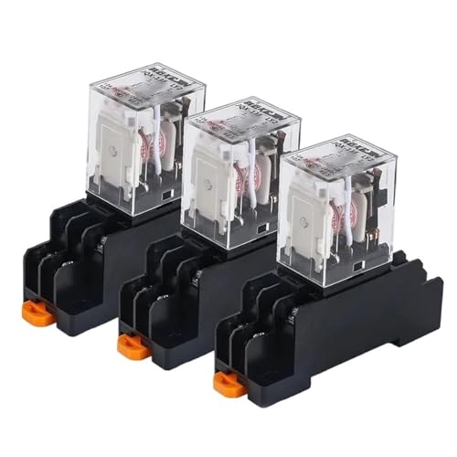 5 STÜCKE HH64P Hochleistungsrelaisspule Allgemeine DPDT Micro Elektromagnetische Relaisschalter Mit Sockel Basis AC110V 220 V DC12V 24 V 36 V(AC (5Pcs),220V With Base) von AMOKD